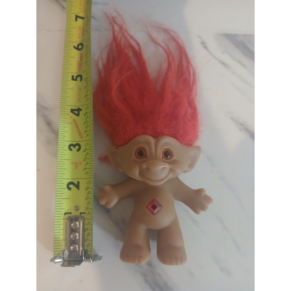 VTG Ace Novelty Jewel Belly Treasure Good Luck Troll Red Diamond Jewel - Picture 4 of 4